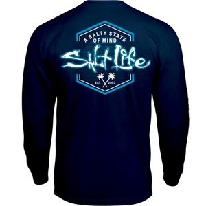 Salt Life Salty State of Mind Long Sleeve Tee NWT Navy Blue